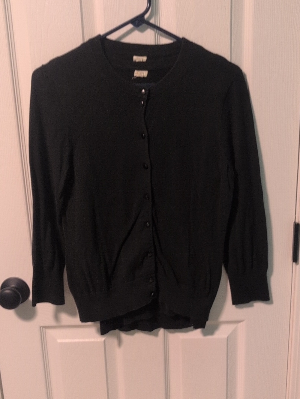 J. Crew Black Button-Front Crewneck Cardigan Twin Set
